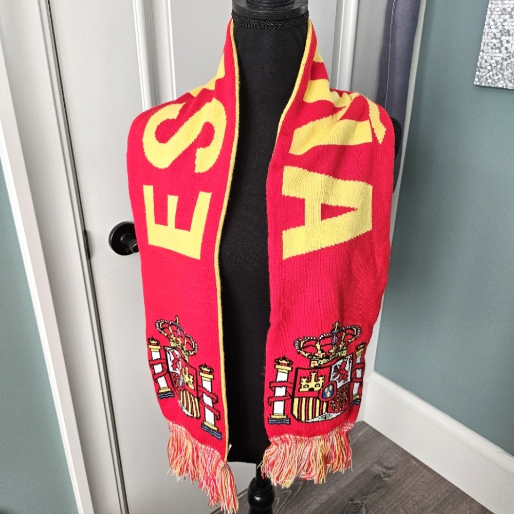 💙 Fifa 2014 Brasil World Cup Team Spain Reversible Scarf Red And Yellow
